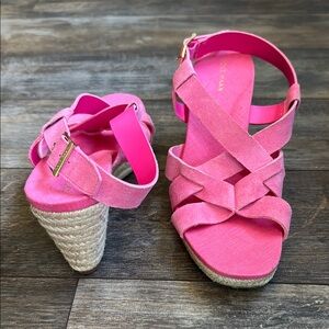 Cole Haan Pink Espadrille Wedge Shoes